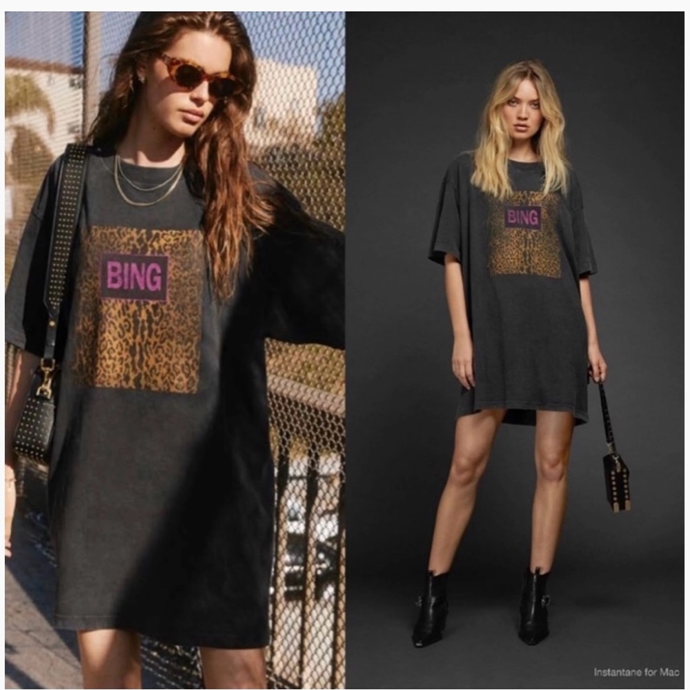 Anine Bing Harley Tee Shirt T-Shirt dress RARE